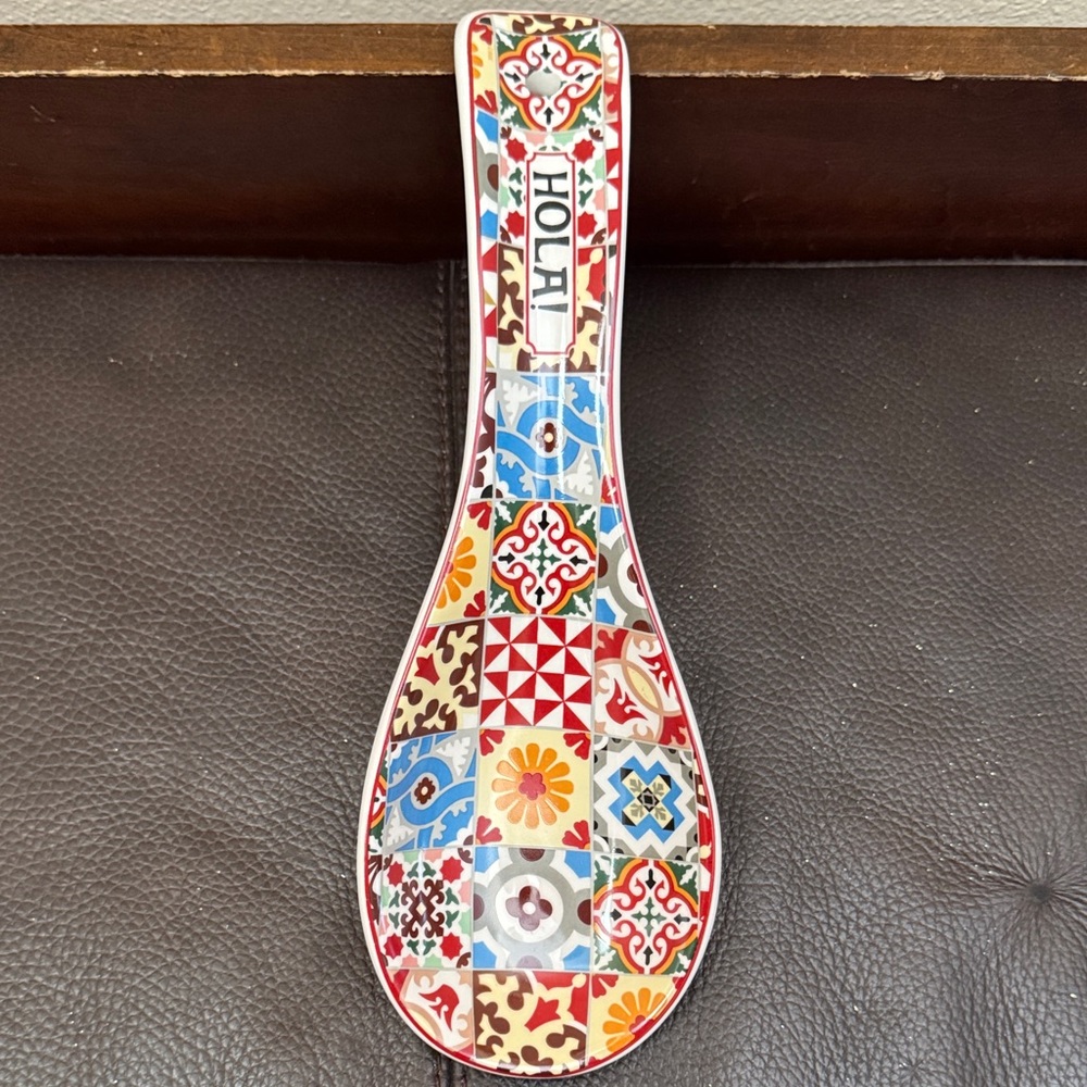 Ceramic Multi Colored Spoonrest from Valencia Spain